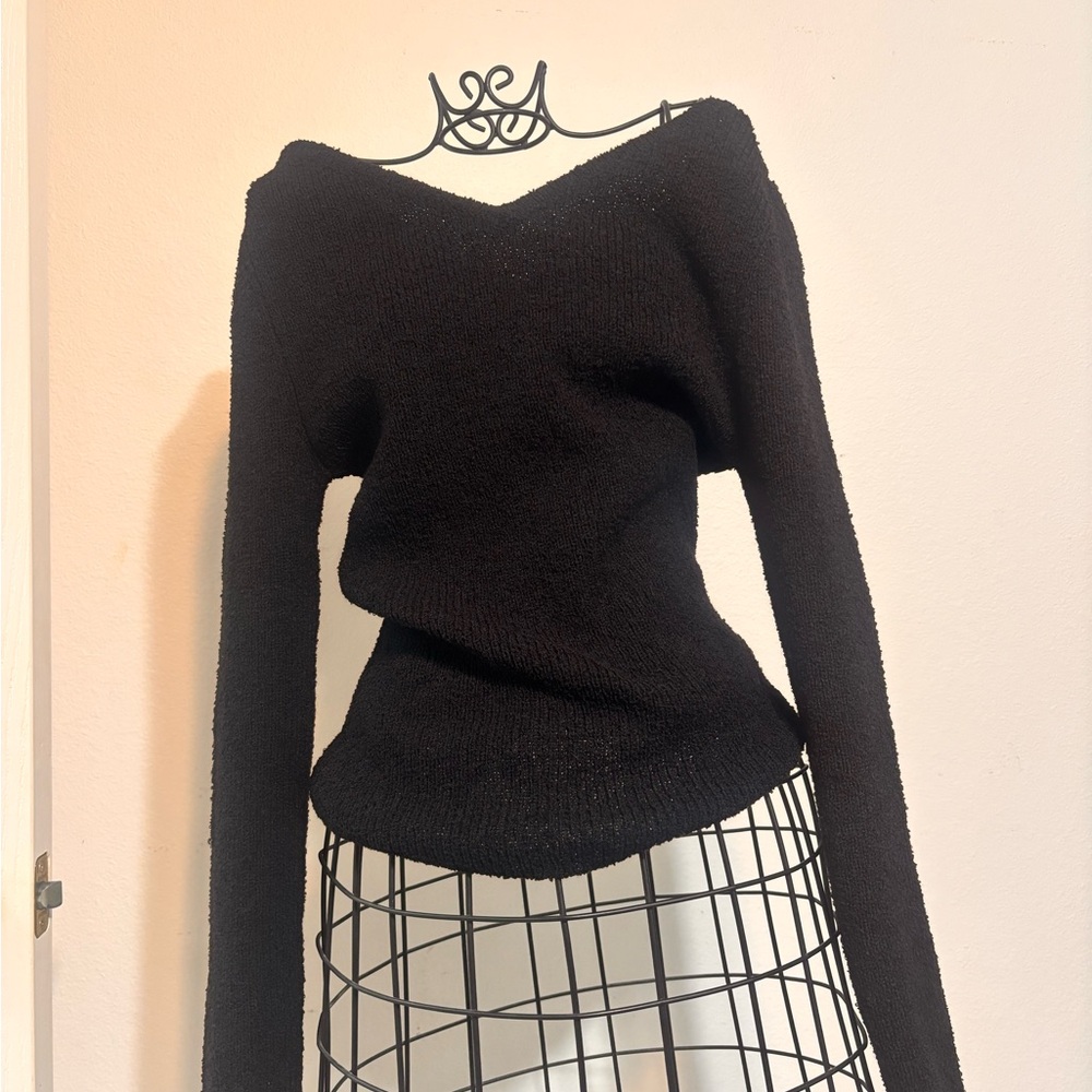 H&M Black Off-the-Shoulder Sweater